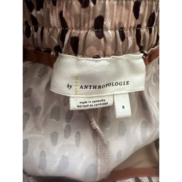 Anthropologie Isobel Cheetah Animal Print Pleated Wide Leg Crop Pants Small W10 - Picture 8 of 8